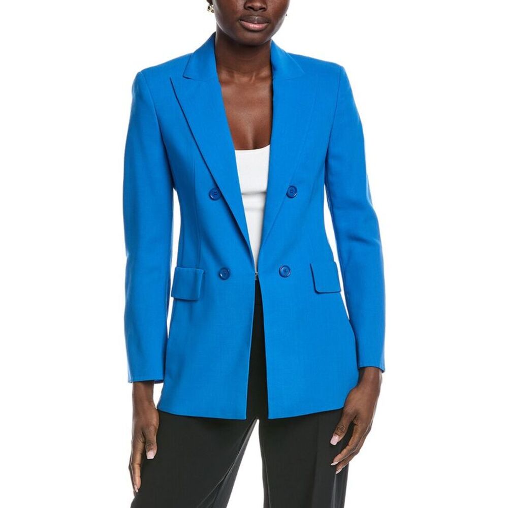 Akris Womens  Lucia Wool-Blend Blazer, Navy